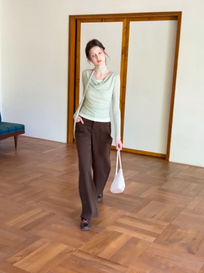 Wide Leg Casual Pants with Front Pockets