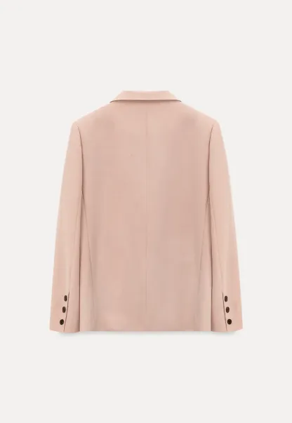 Short Jacket with Notched Collar and Sleeve Buttons