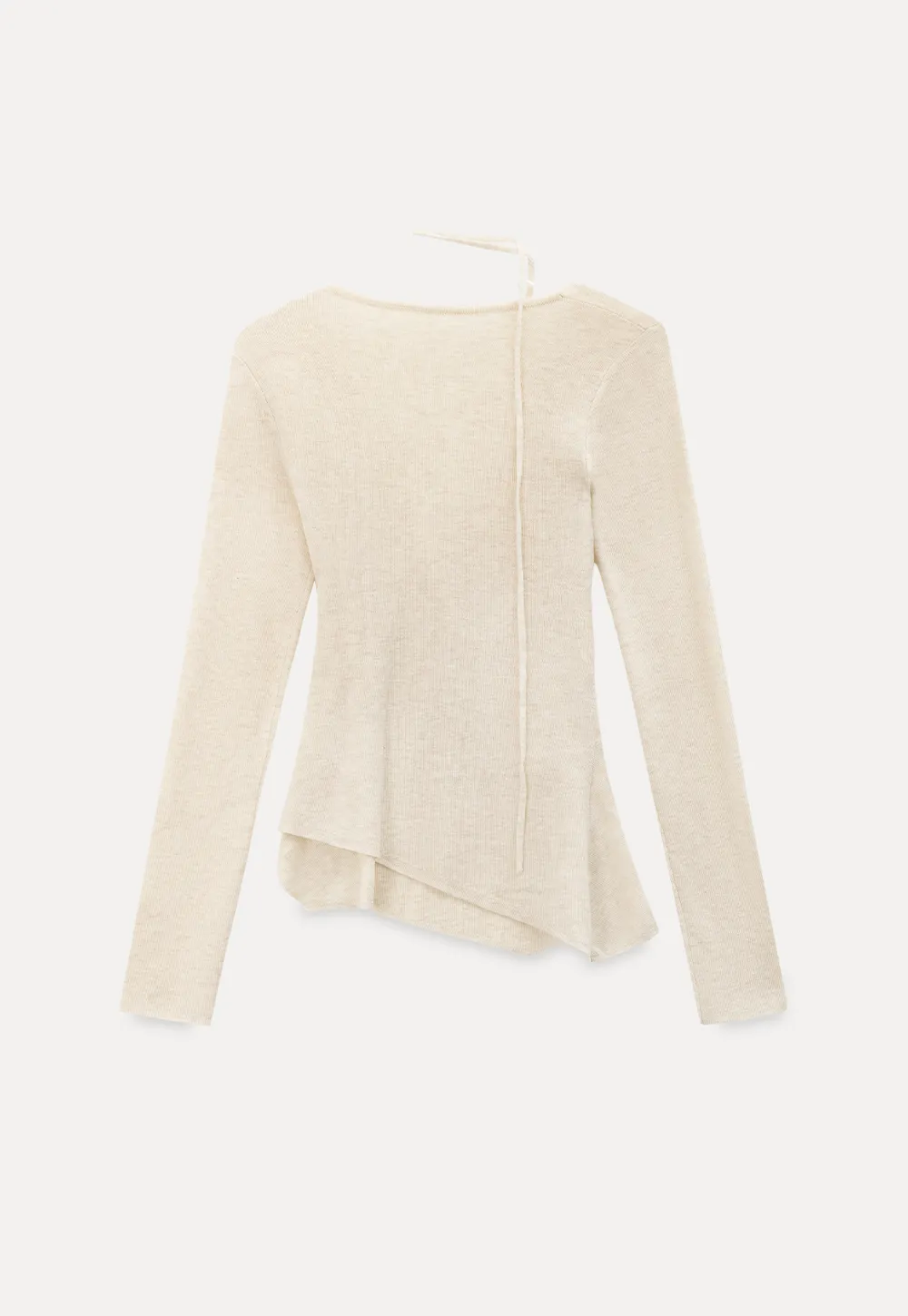 Long sleeve wrap knit sweater with ruched detail