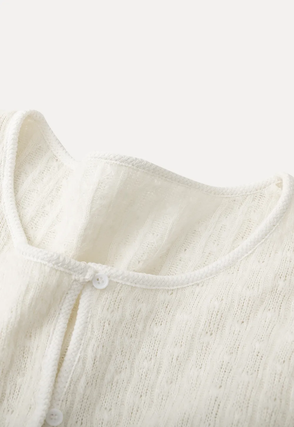 floral lace top with puffed sleeves and ruffled hem