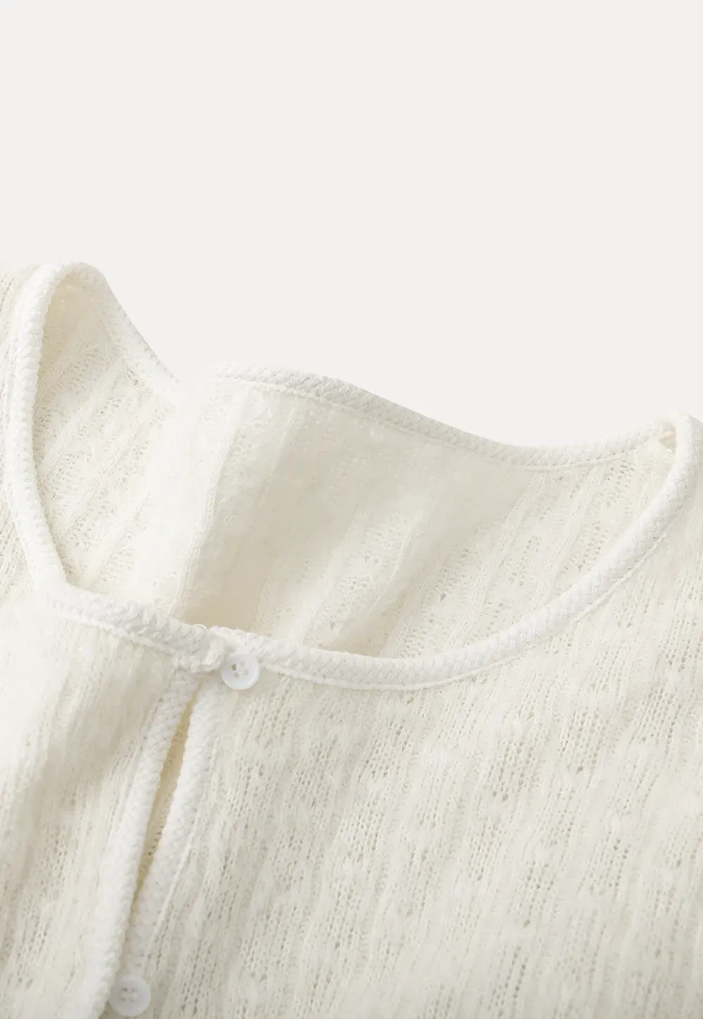 floral lace top with puffed sleeves and ruffled hem