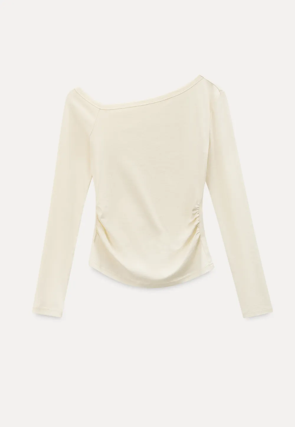Asymmetrical long sleeve off shoulder top