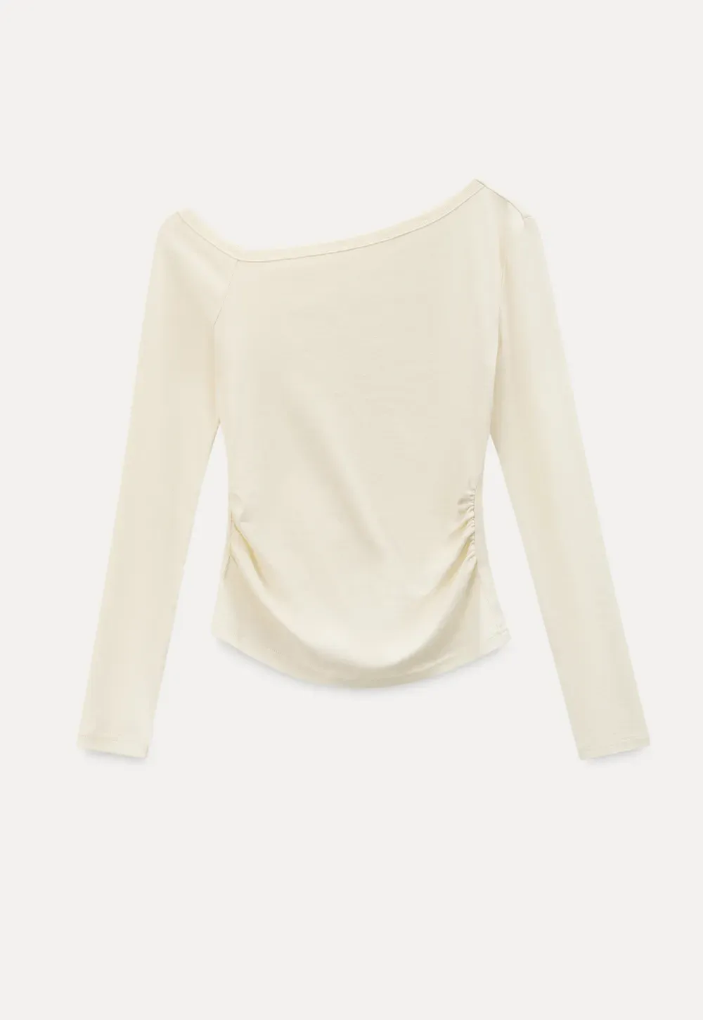Asymmetrical long sleeve off shoulder top