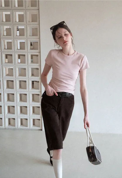 Slim Fit Short Sleeve Crew Neck T Shirt