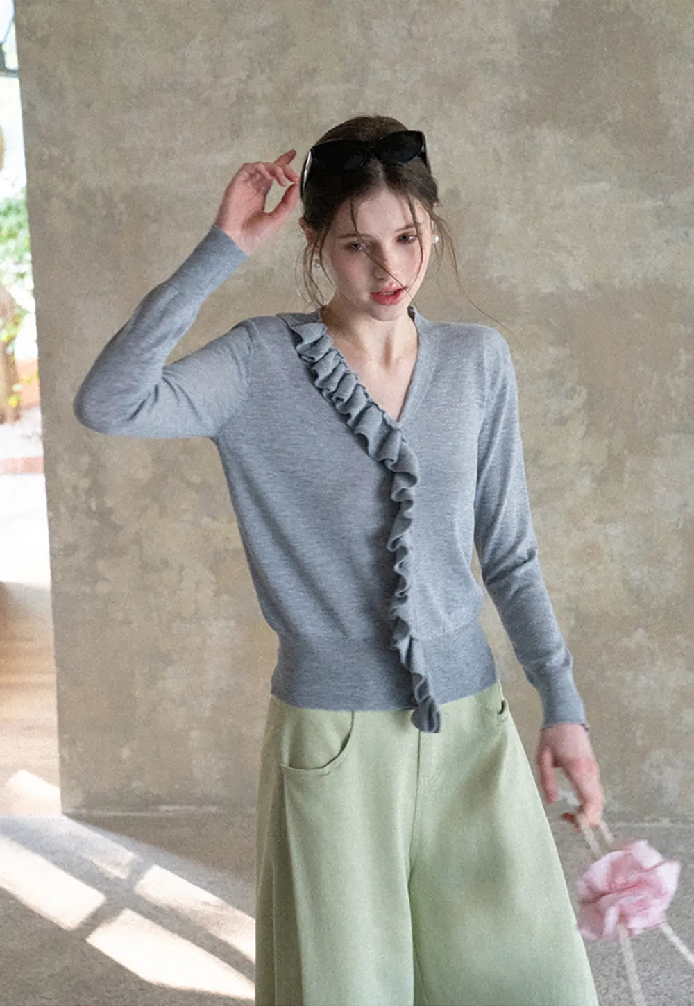 Wide Leg High Waist Casual Pants