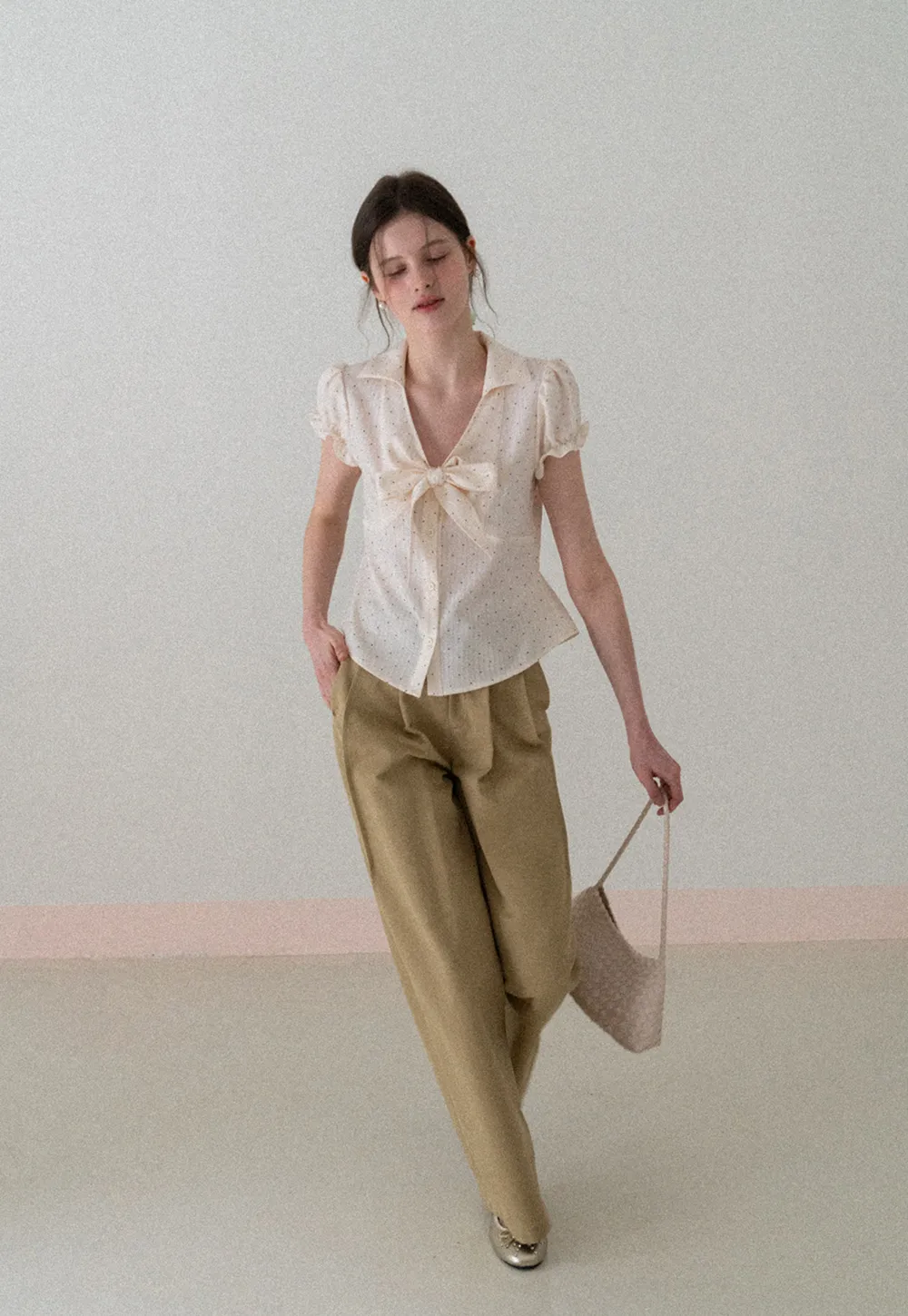 Wide Leg Pleated Casual Pants