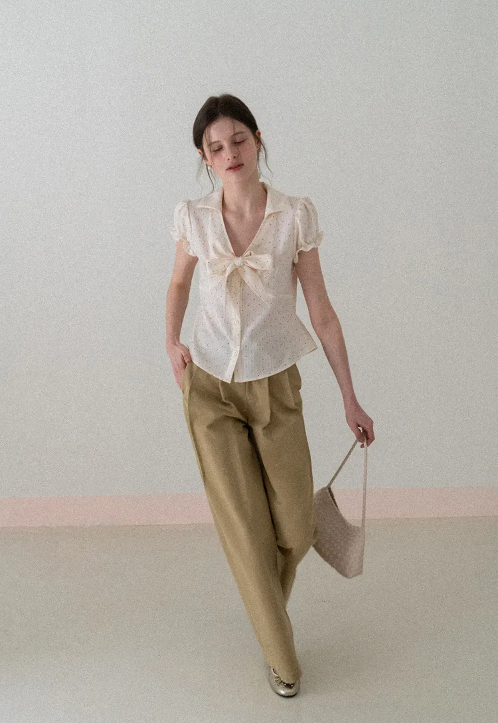 Wide Leg Pleated Casual Pants