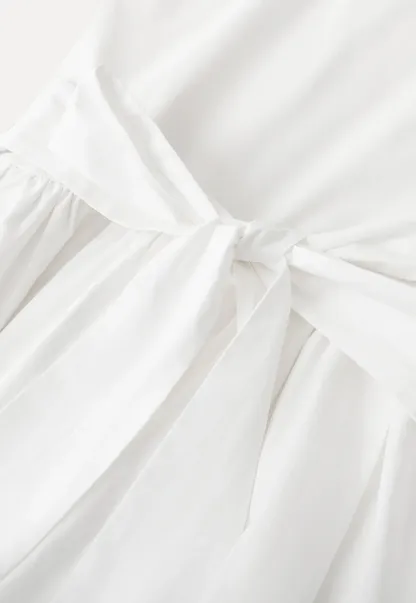 Halter Neck A Line Midi Dress with Pleated Skirt