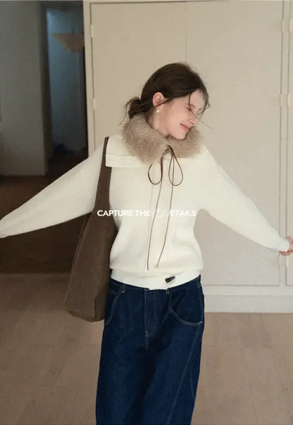 Turtleneck Knit Sweater for Women