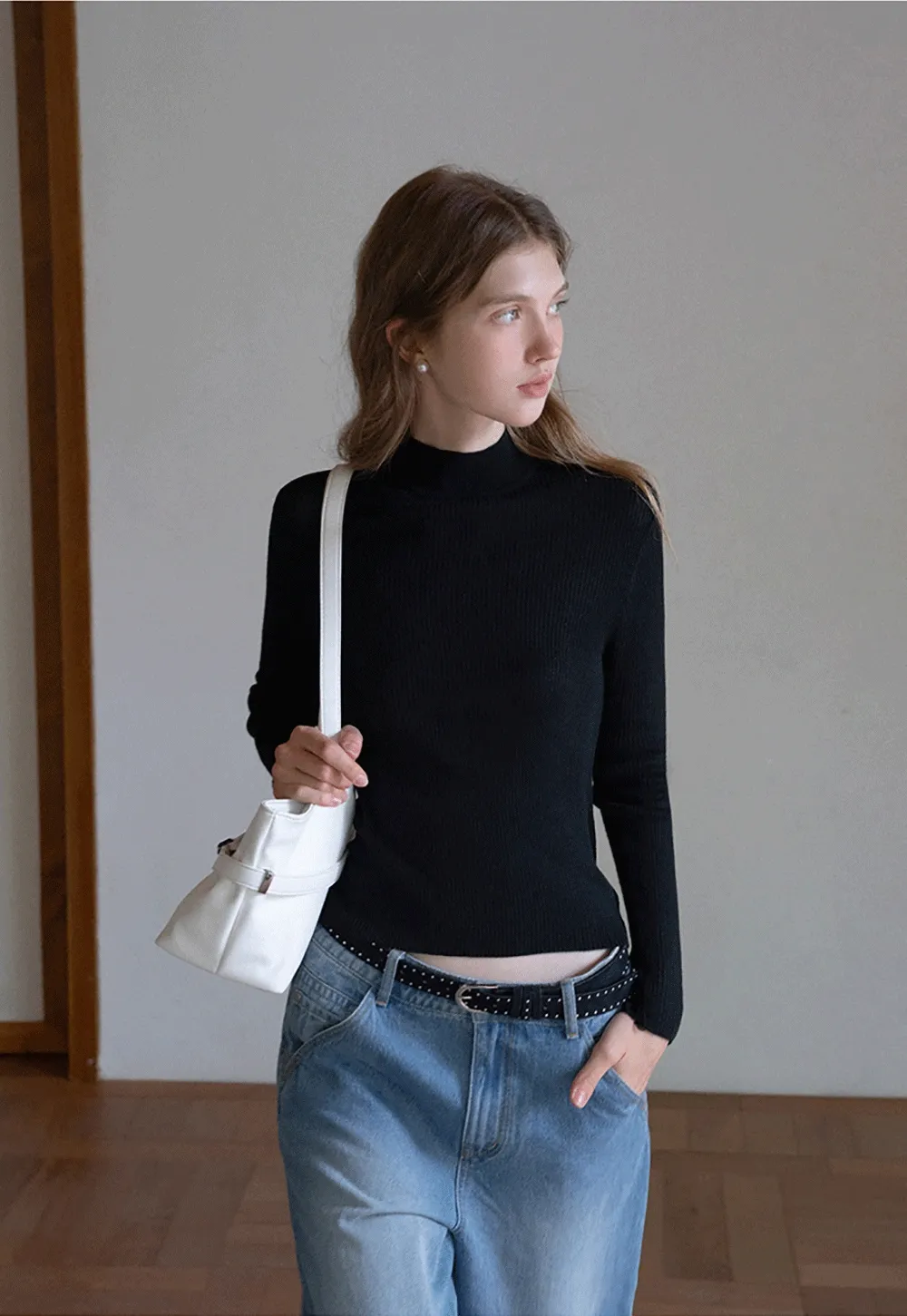 Women’s Ribbed Knit Turtleneck Sweater Top