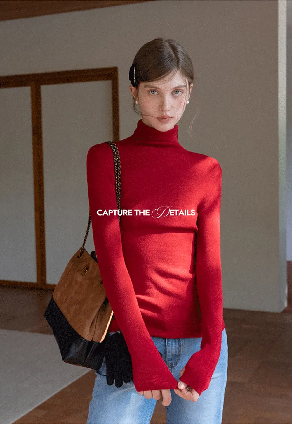 Ribbed Turtleneck Top