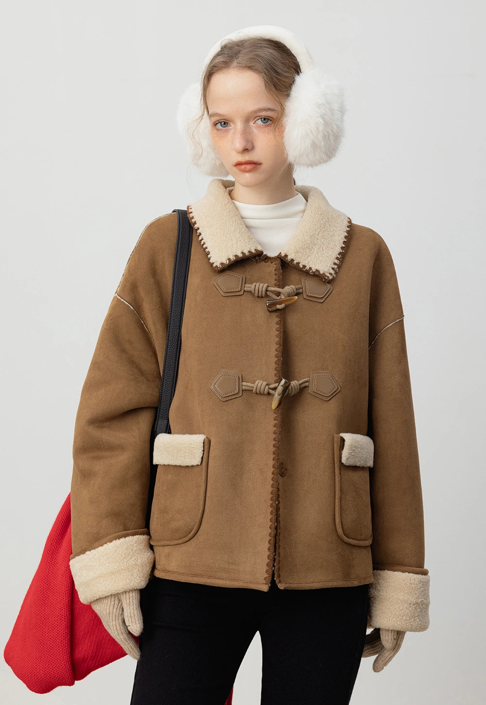 Women's Faux Suede Toggle Jacket – EGGKA