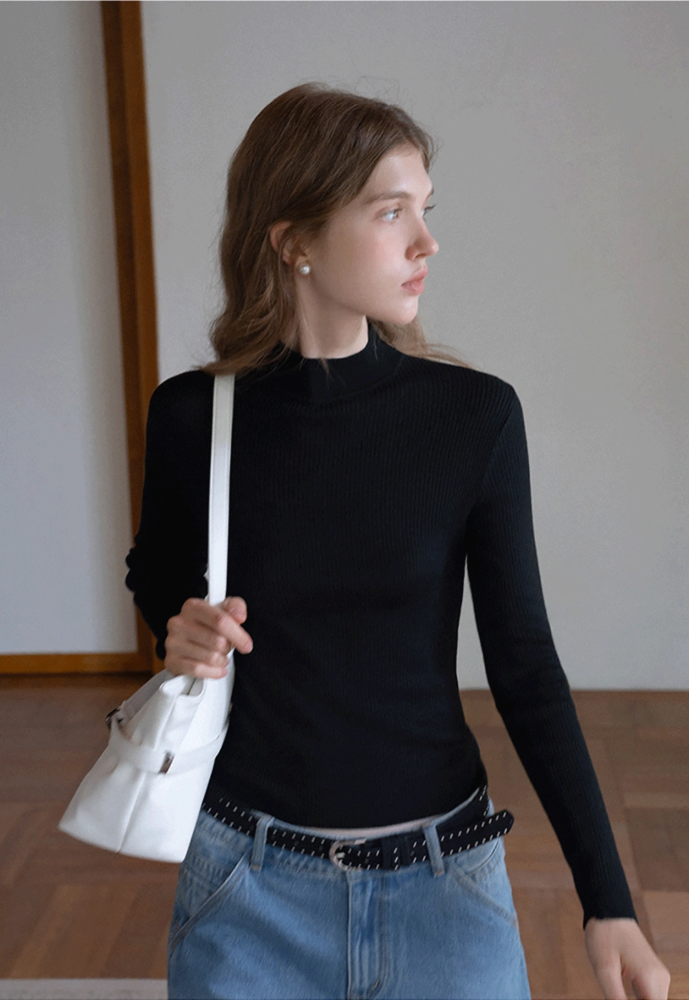 Women’s Ribbed Knit Turtleneck Sweater Top