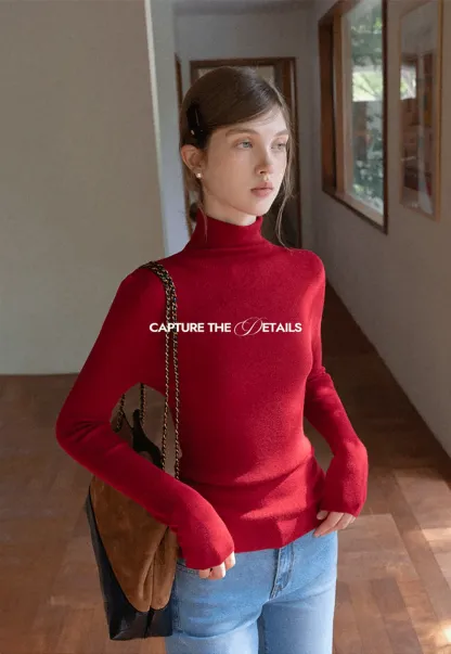 Ribbed Turtleneck Top