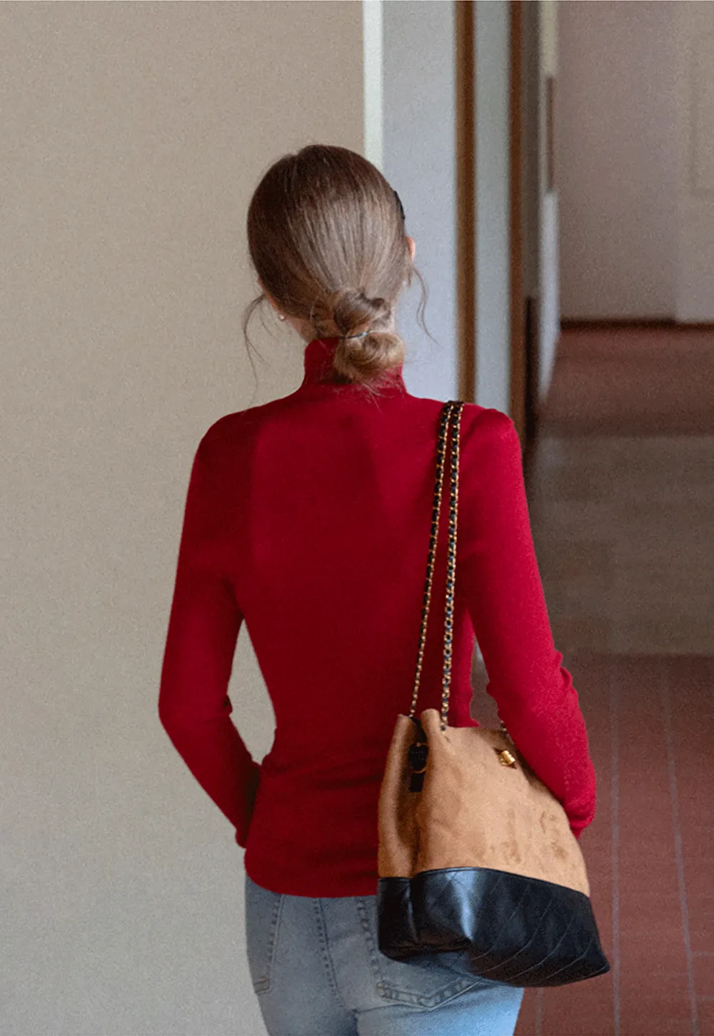 Ribbed Turtleneck Top