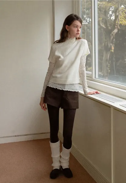 Olive Short Sleeve Mock Neck Knit Top