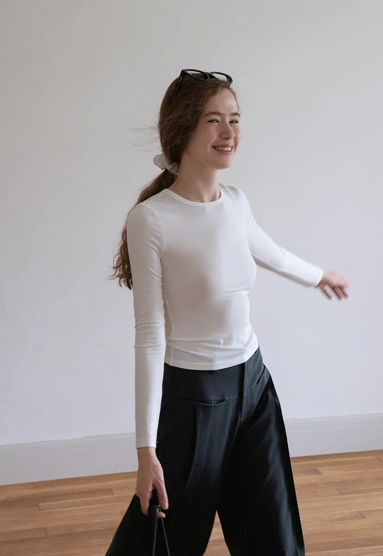 Basic Long Sleeve Crop Top