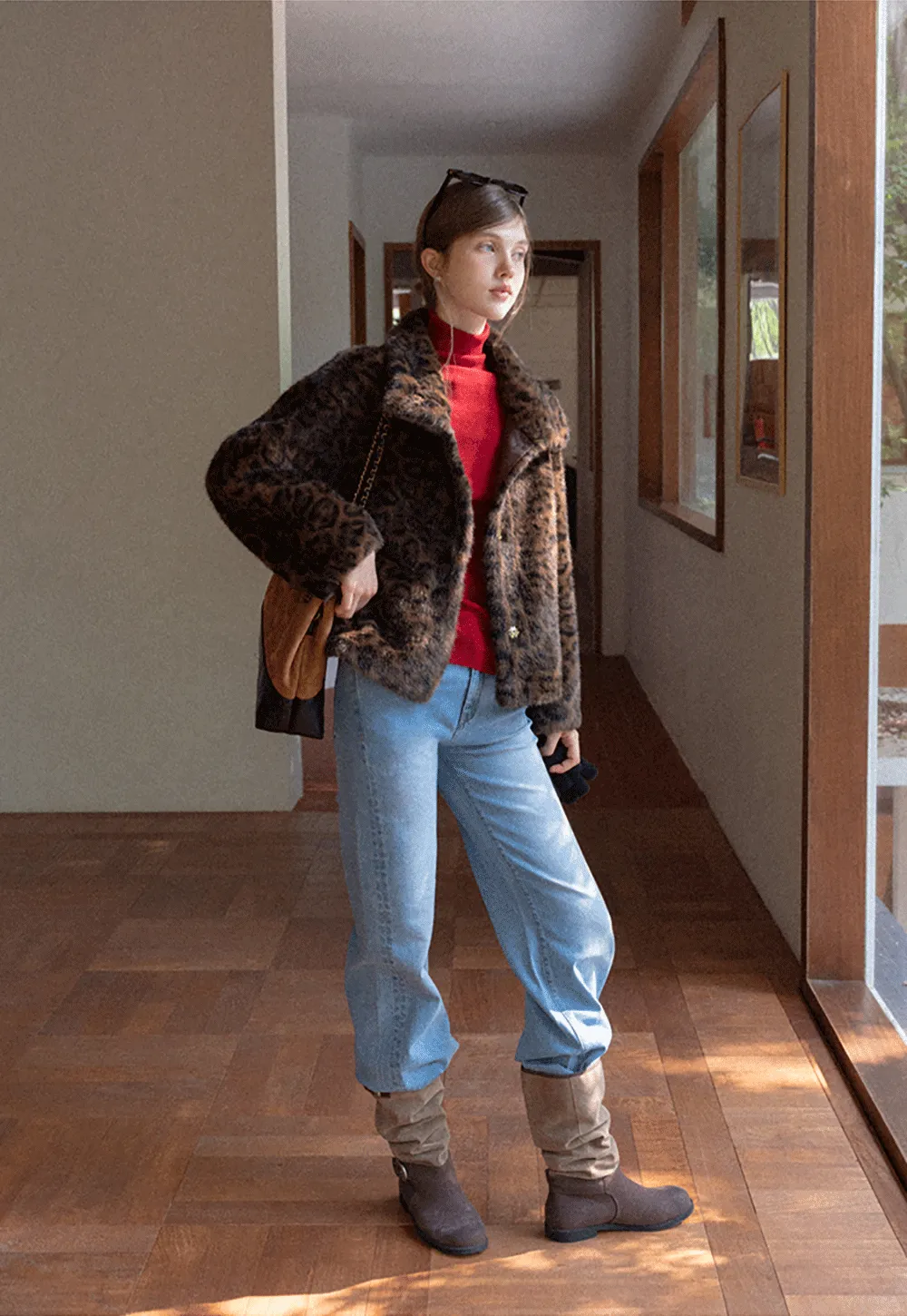 Ribbed Turtleneck Top