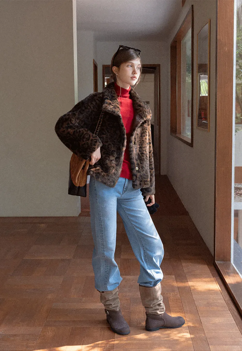 Ribbed Turtleneck Top