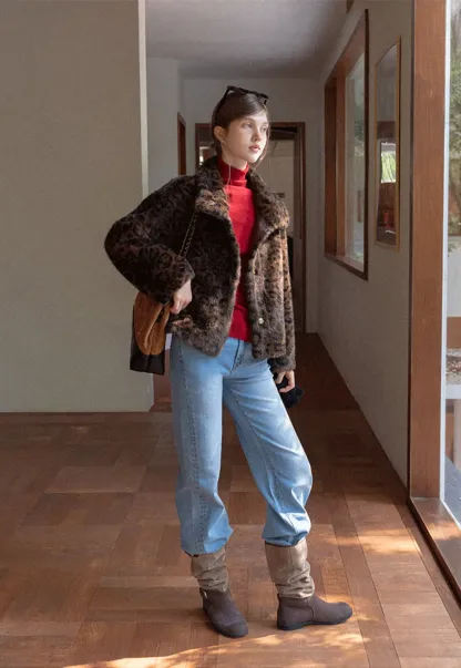 Ribbed Turtleneck Top