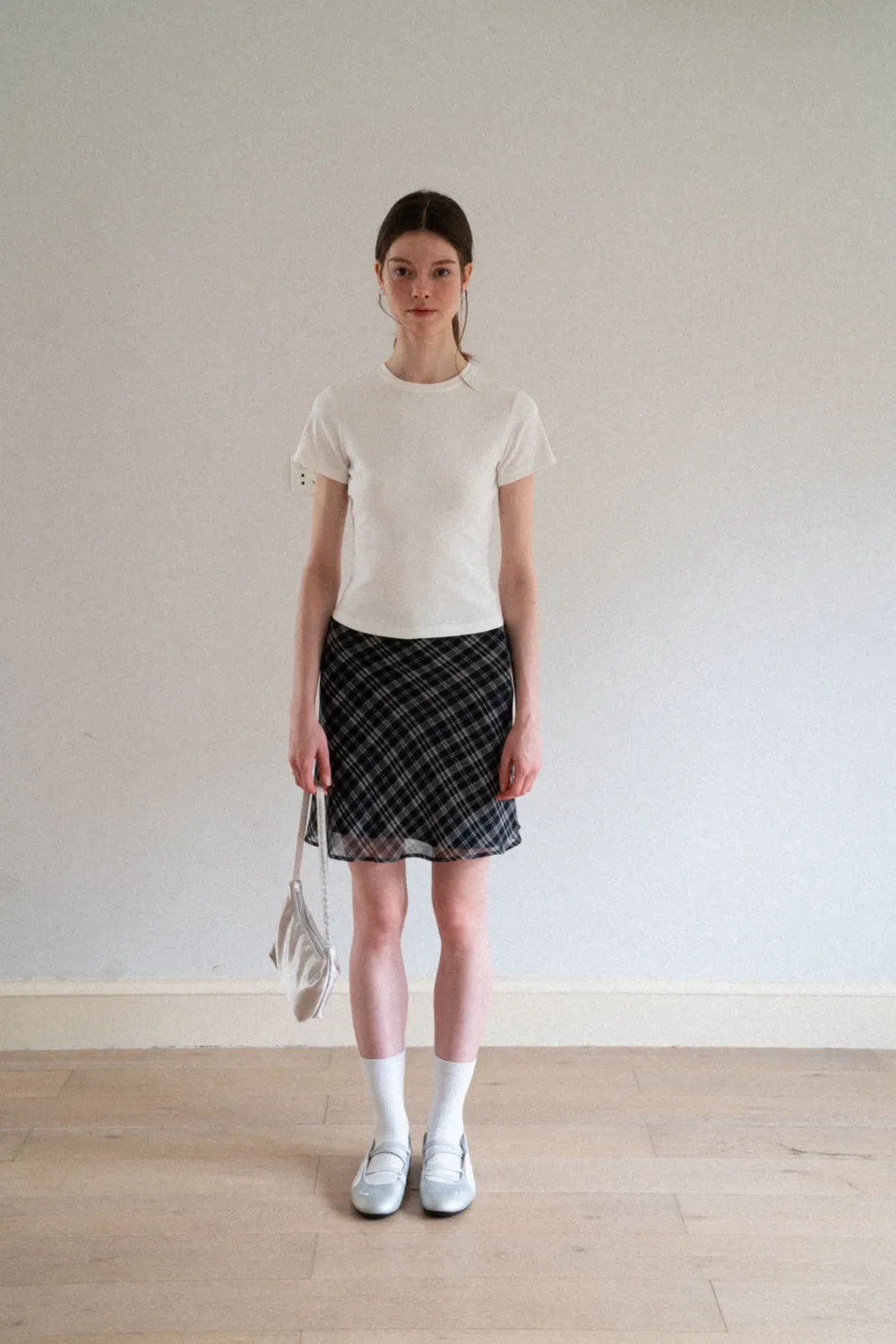 High Waist Black A Line Mini Skirt