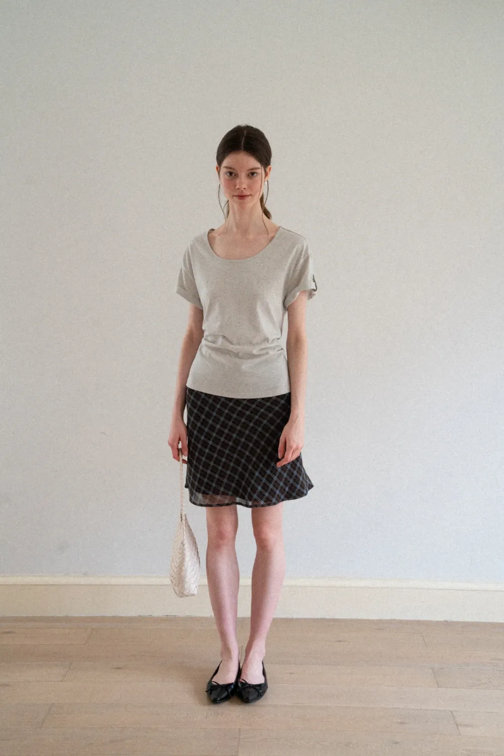 High Waist Black A Line Mini Skirt