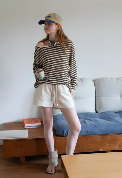 Women's Elastic Waist Casual Wide Leg Shorts