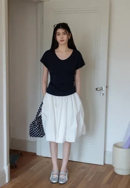 Women's High Waist Pleated A-Line Mini Skirt