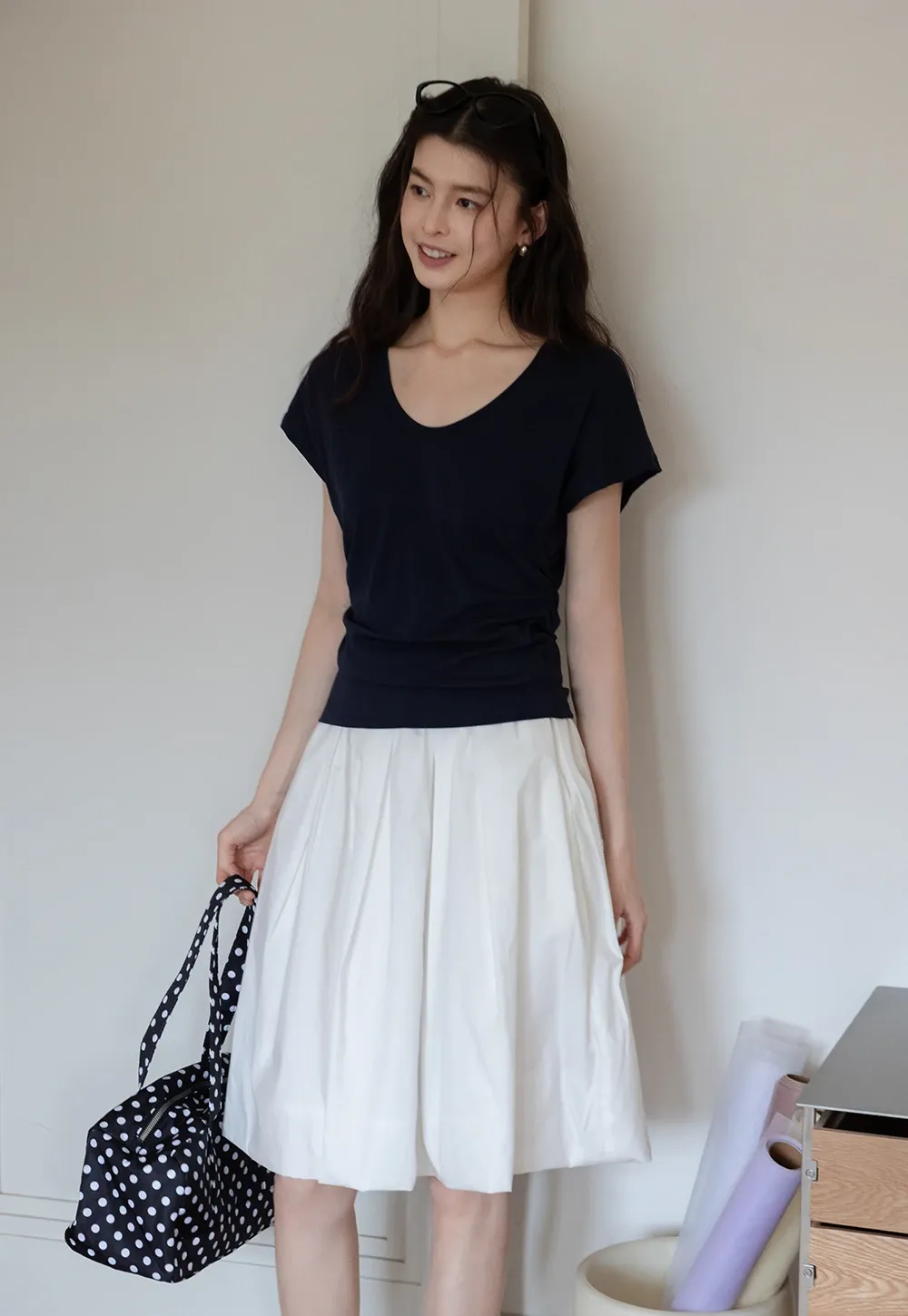 Women's High Waist Pleated A-Line Mini Skirt