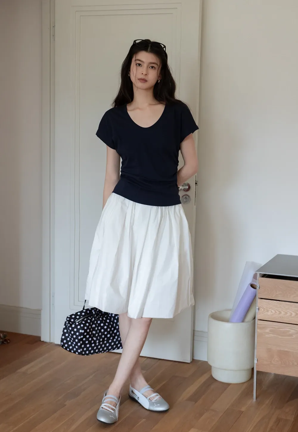 Women's High Waist Pleated A-Line Mini Skirt