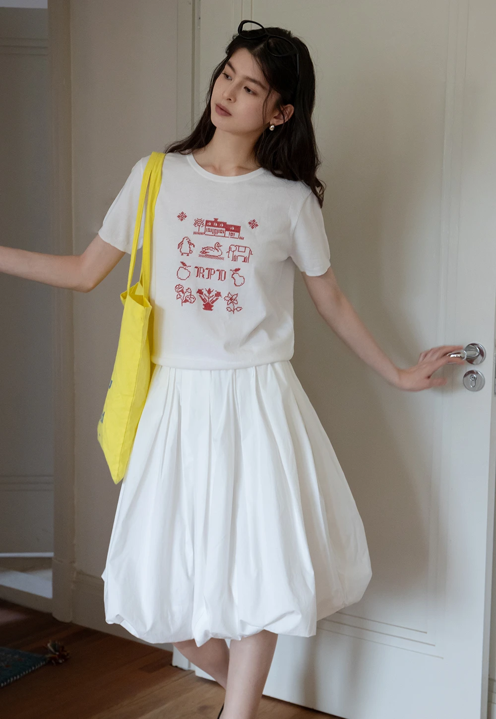 Women's High Waist Pleated A-Line Mini Skirt