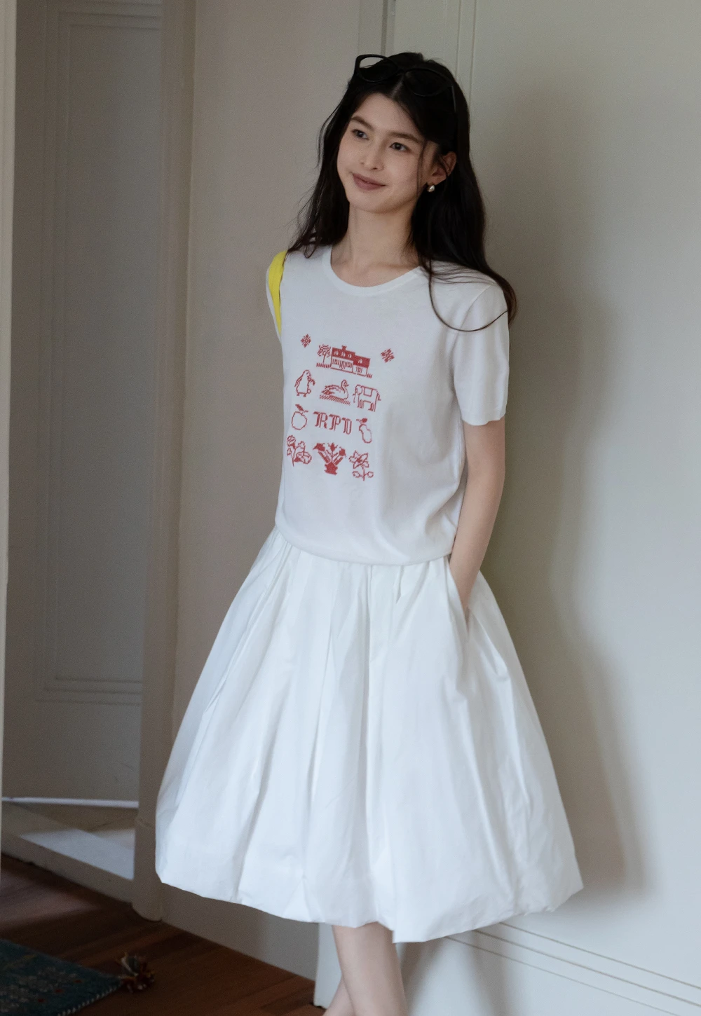 Women's High Waist Pleated A-Line Mini Skirt