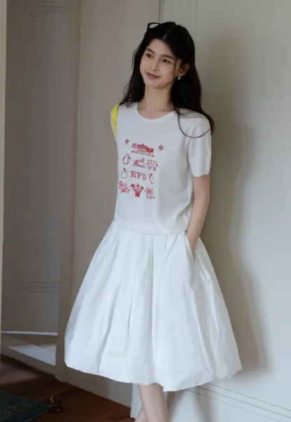 Women's High Waist Pleated A-Line Mini Skirt