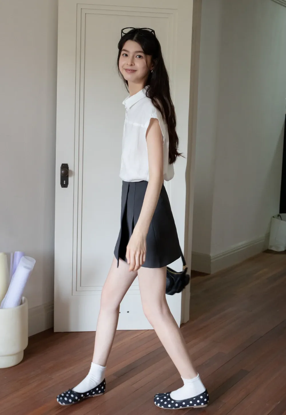 Women’s High-Waist Box-Pleated Mini Skirt