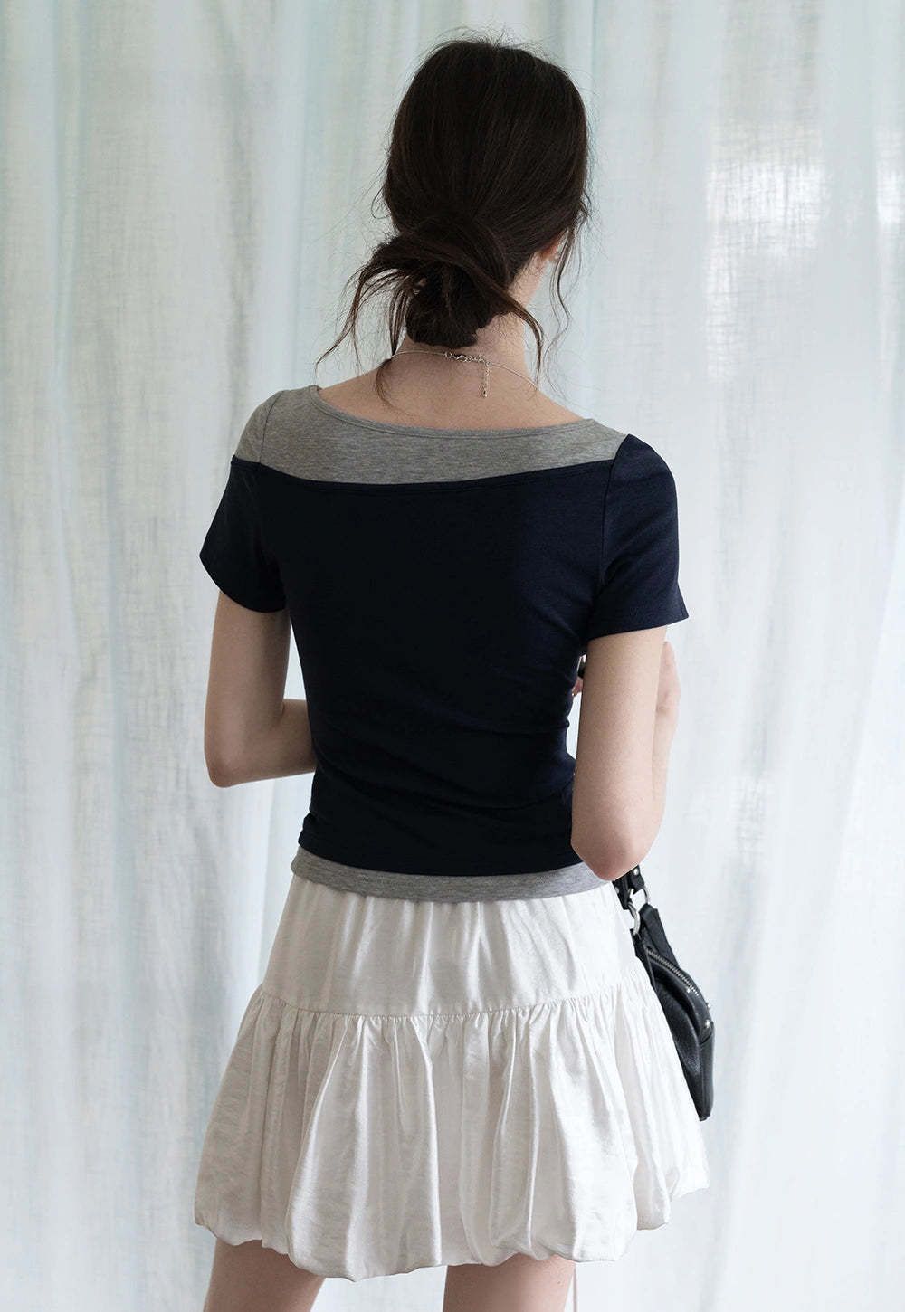 Tiered Bubble Mini Skirt
