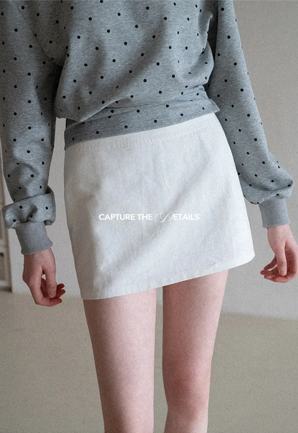 A-line mini skirt with clean lines and simple design