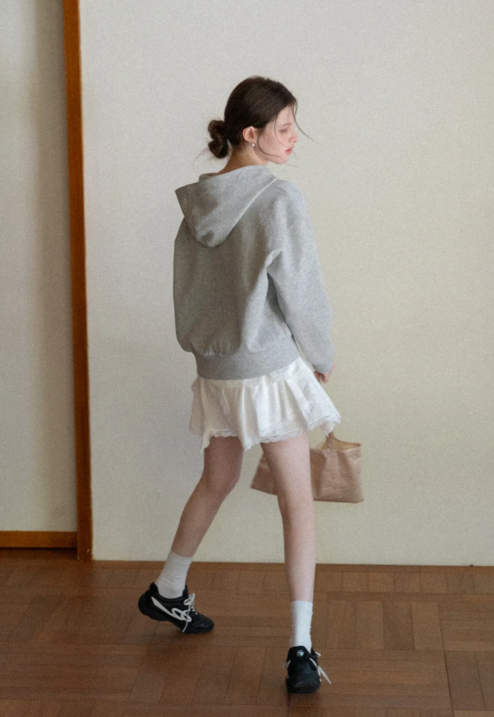 Hoodie with drawstring neckline and long sleeves