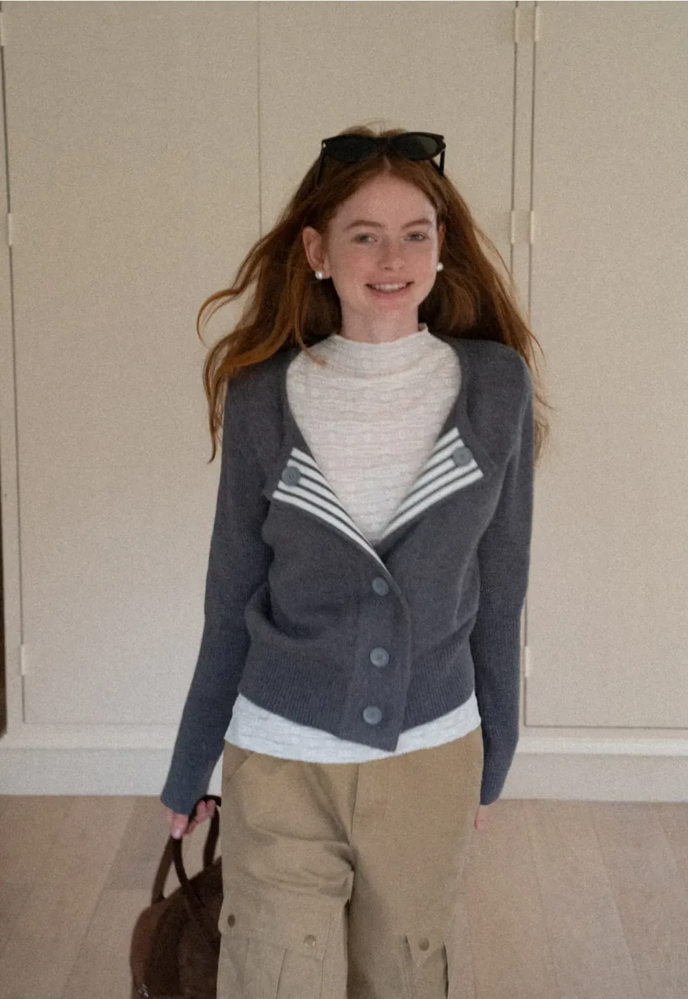 Elegant Basic Knit Sweater with Ribbed Hem and Sleeves