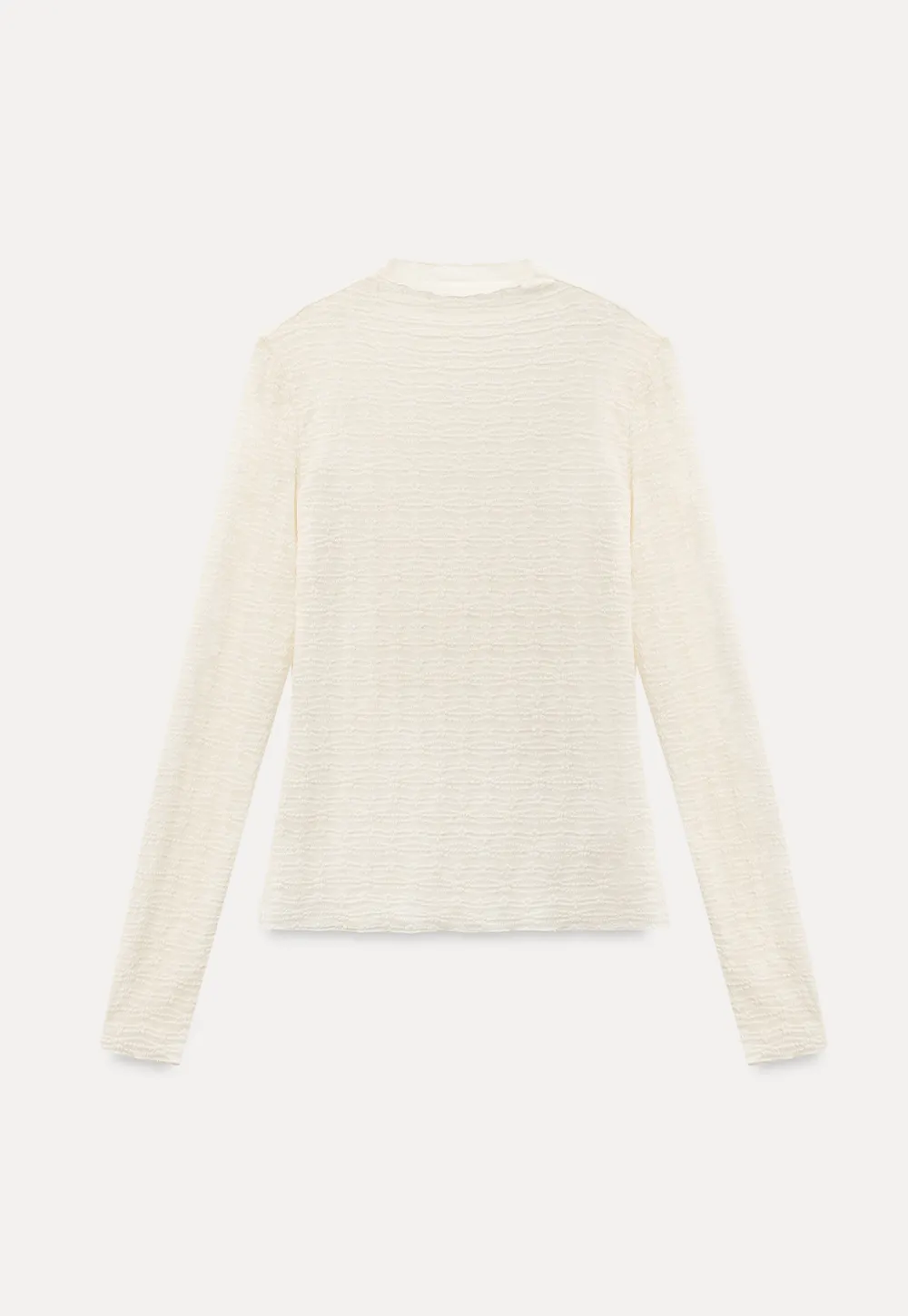 Elegant textured long sleeve top with subtle pattern design