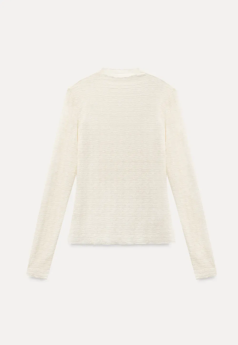 Elegant textured long sleeve top with subtle pattern design