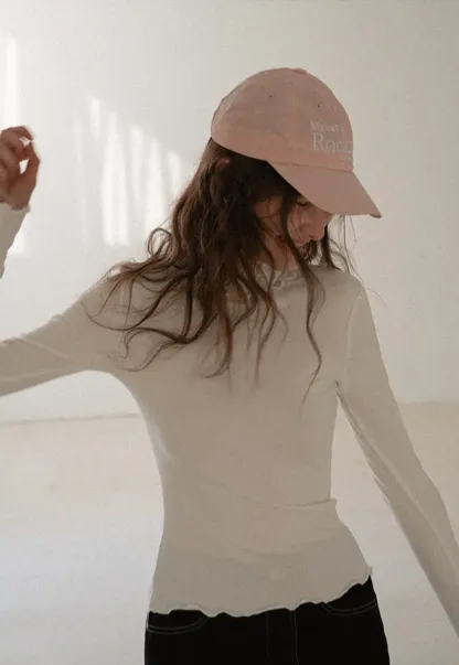 Elegant High Neck Long Sleeve Top with Ruffle Detail