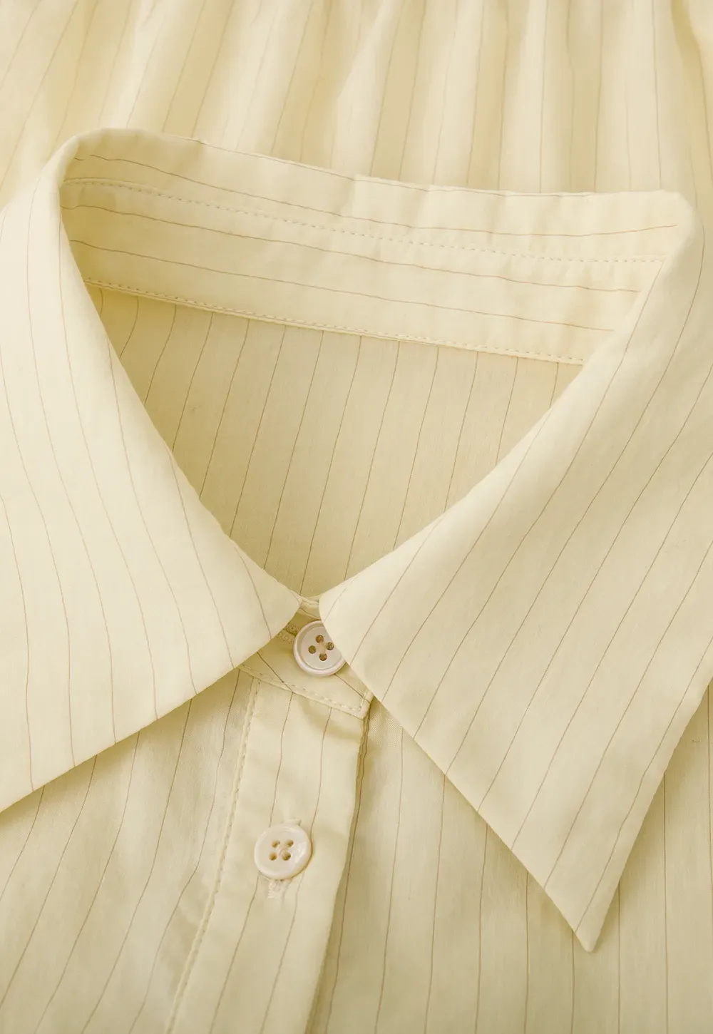 Button Front Shirt Dress with Pleated Pocket and Elastic Waist