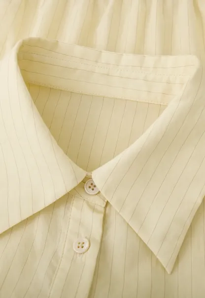 Button Front Shirt Dress with Pleated Pocket and Elastic Waist