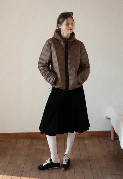 Velvet Pleated Mini Skirt