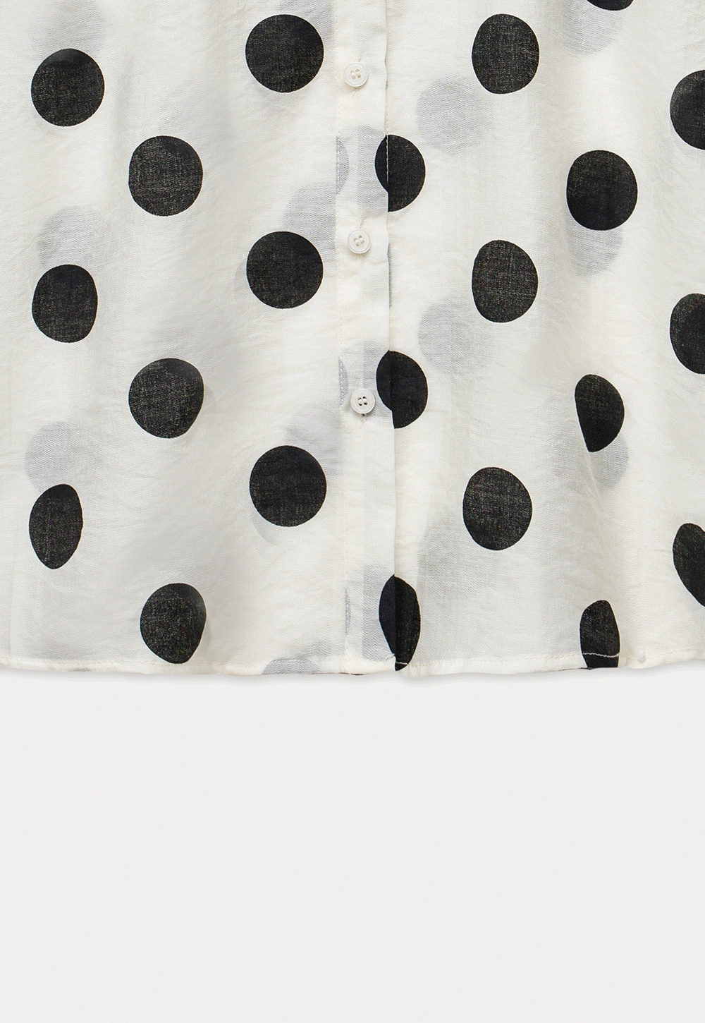 Ruffle-Neck Polka Blouse