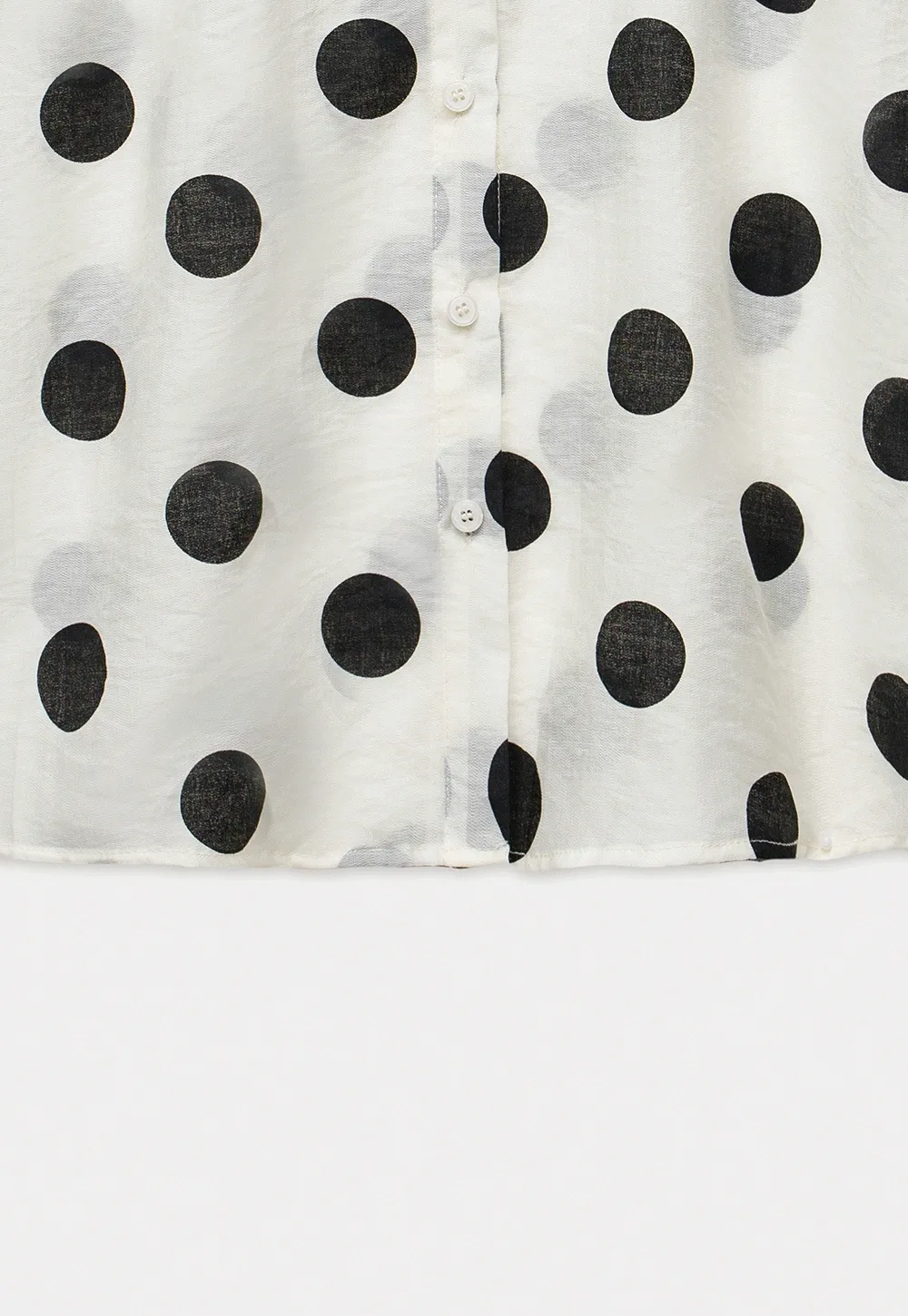 Ruffle-Neck Polka Blouse