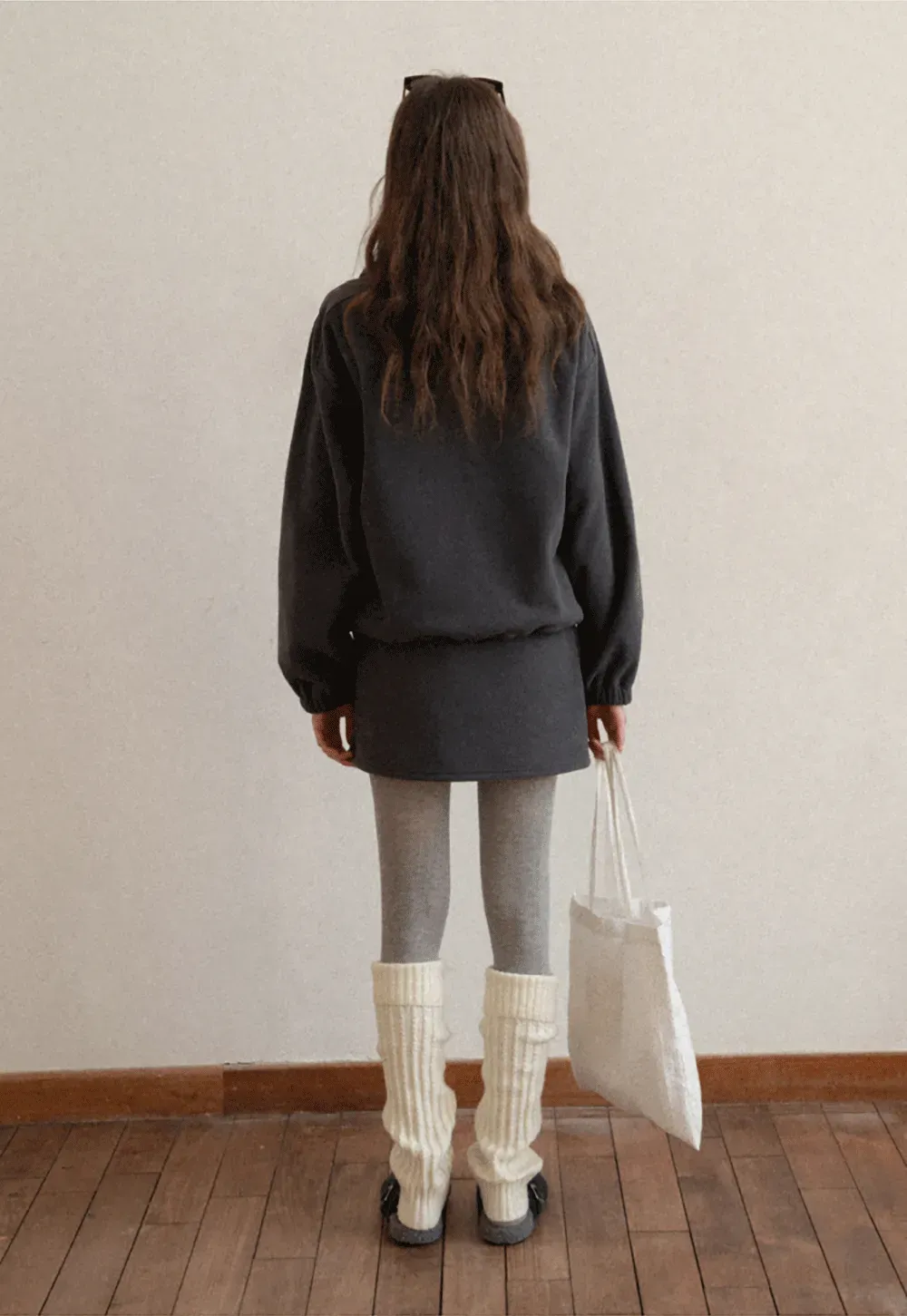 Fleece Mini Skirt Elastic Waist Casual Wear