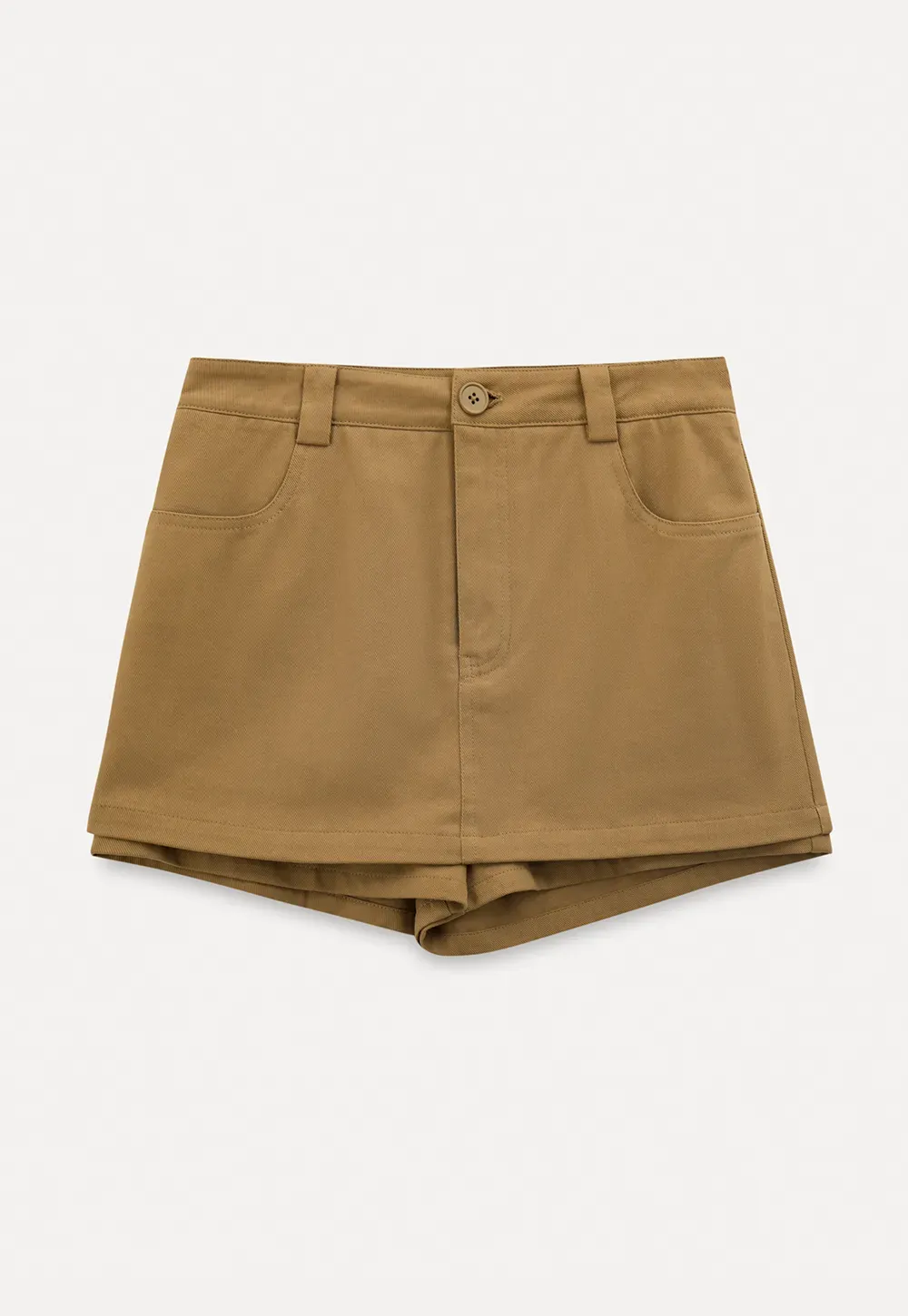 High waist pleated mini skirt with button front design