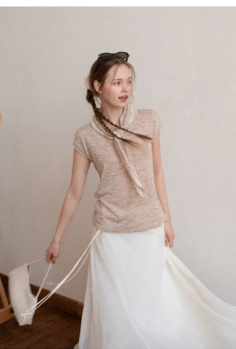 Flowy Maxi Skirt with Lace Trim and Drawstring Waist