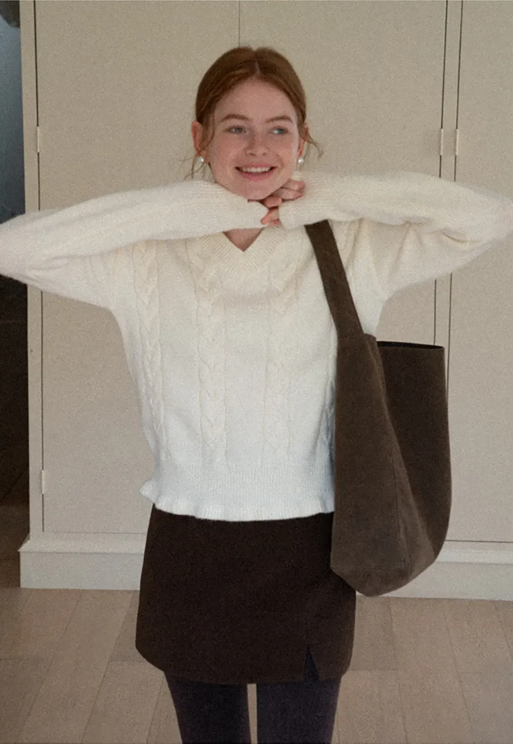 Women's Knit Sweater Round Neck Long Sleeve Casual Wear